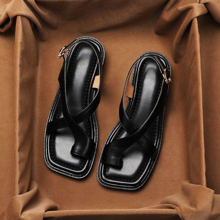 Italian Leather Cross Sandals