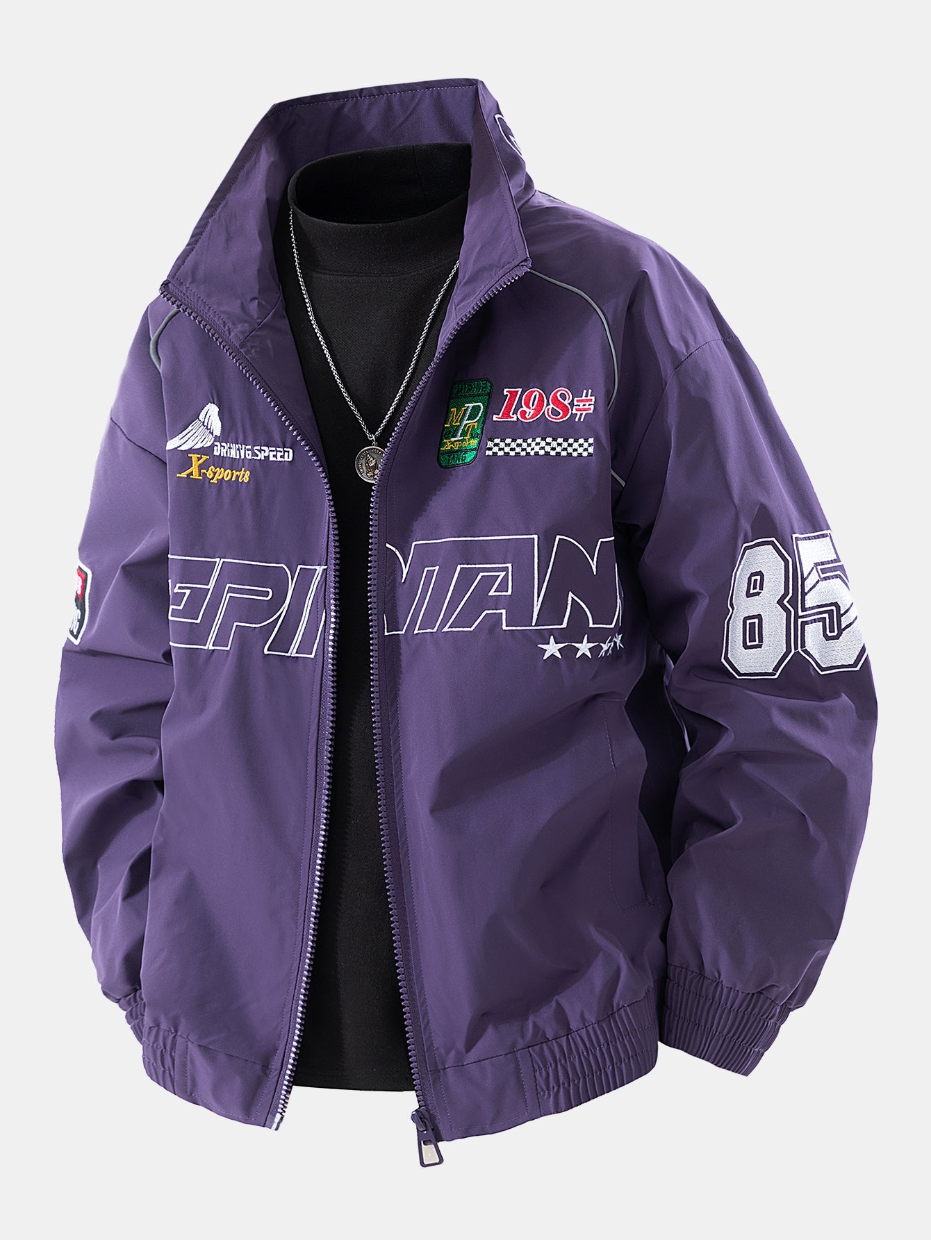 Relax Fit Embroidered Racing Jacket