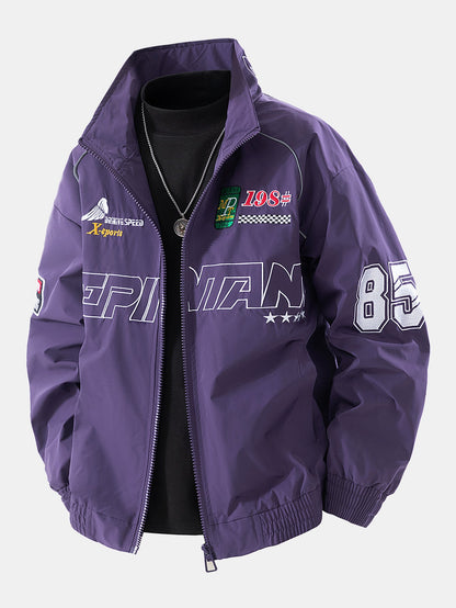 Relax Fit Embroidered Racing Jacket