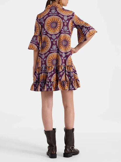 Dropped Waist Tiered Mini Dress